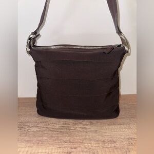 Vintage Y2K Salvatore Ferragamo Brown Nylon Shoulder Bag Minimalist Luxe